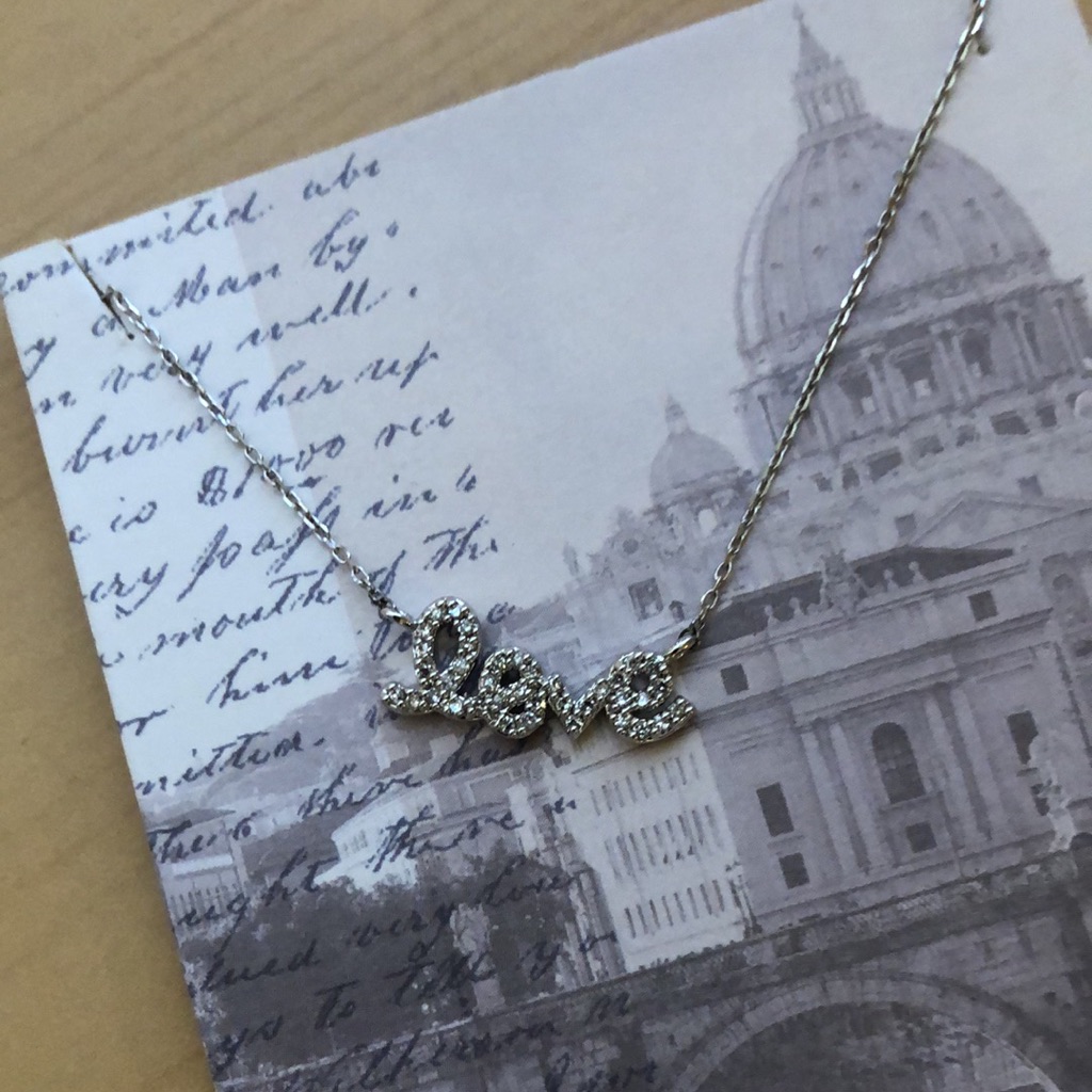 Tai Cz Love Pendant Necklace